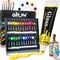 Colorful Stain Glass Paint Set with 6 Brushes, 1 Palette, 24 Color Waterproof Acrylic Enamel Painting Kit for Kids to Arts on Transparent Wine Glasses, Light Bulbs, Windows and Ceramics